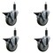 Service Caster 4'' Gray Poly Swivel 1'' Expanding Stem Caster Set with Brake, 4PK SCC-EX20S414-PPUB-PLB-1-4 - alternate 1